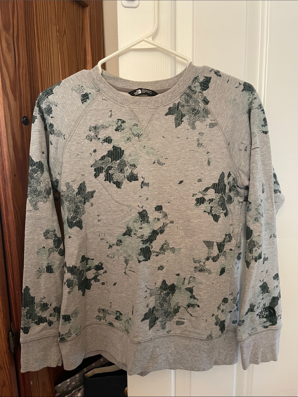 The North Face Gray Crewneck Sweatshirt with Floral Print